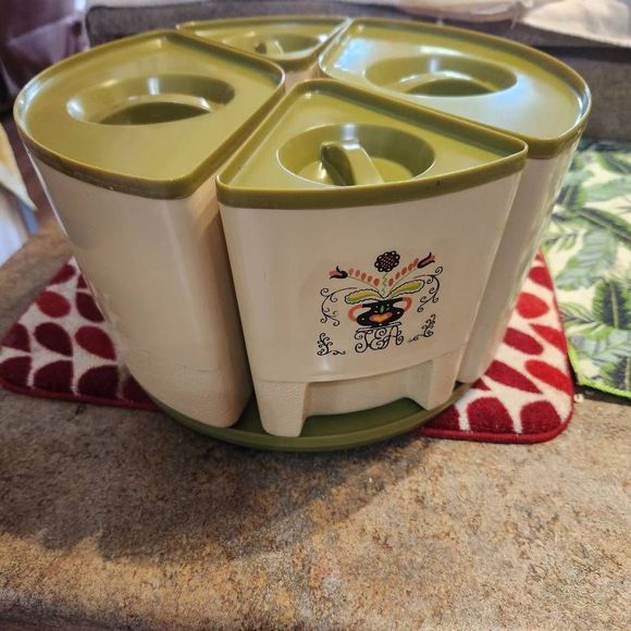 Sterilite Kitchen Vintage Sterilitepennsylvania Dutch Lazy Susan Canister Set Coffee Tea